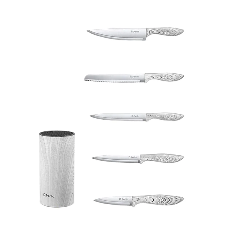 Zestaw noży kuchennych D.Perlla z blokiem akacjowym - obrazek 3