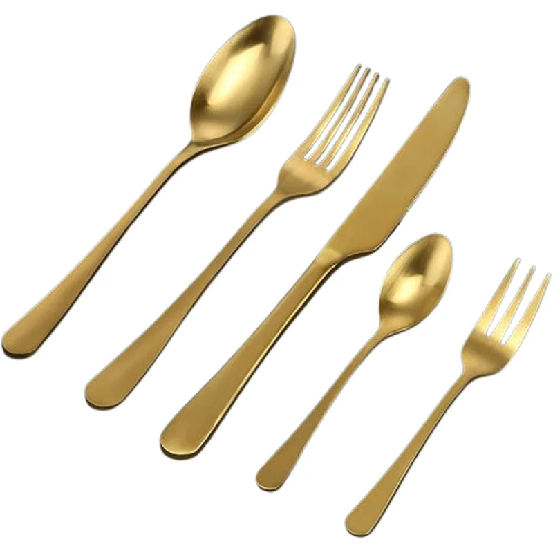 BEWOS – zestaw sztućców dla 6 osób, 30 elementów Złote - obrazek 2