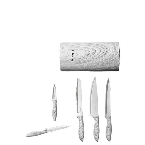 Zestaw noży kuchennych D.Perlla z blokiem akacjowym - obrazek 2